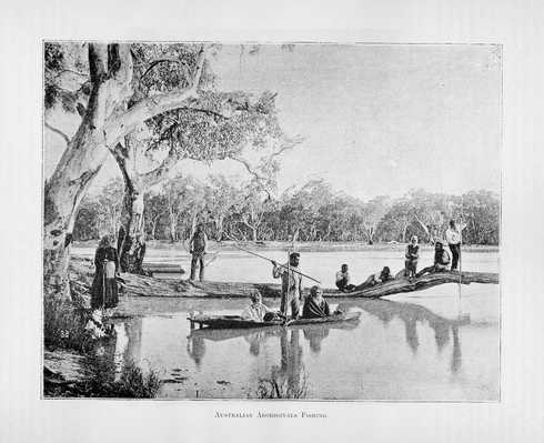 Aboriginal group fishing on the River Murray near Chowilla Station