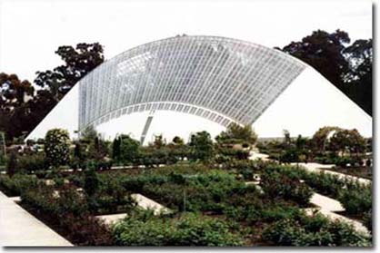 View across the Botanic Gardens of the Bicentennial Conservatory Adelaide